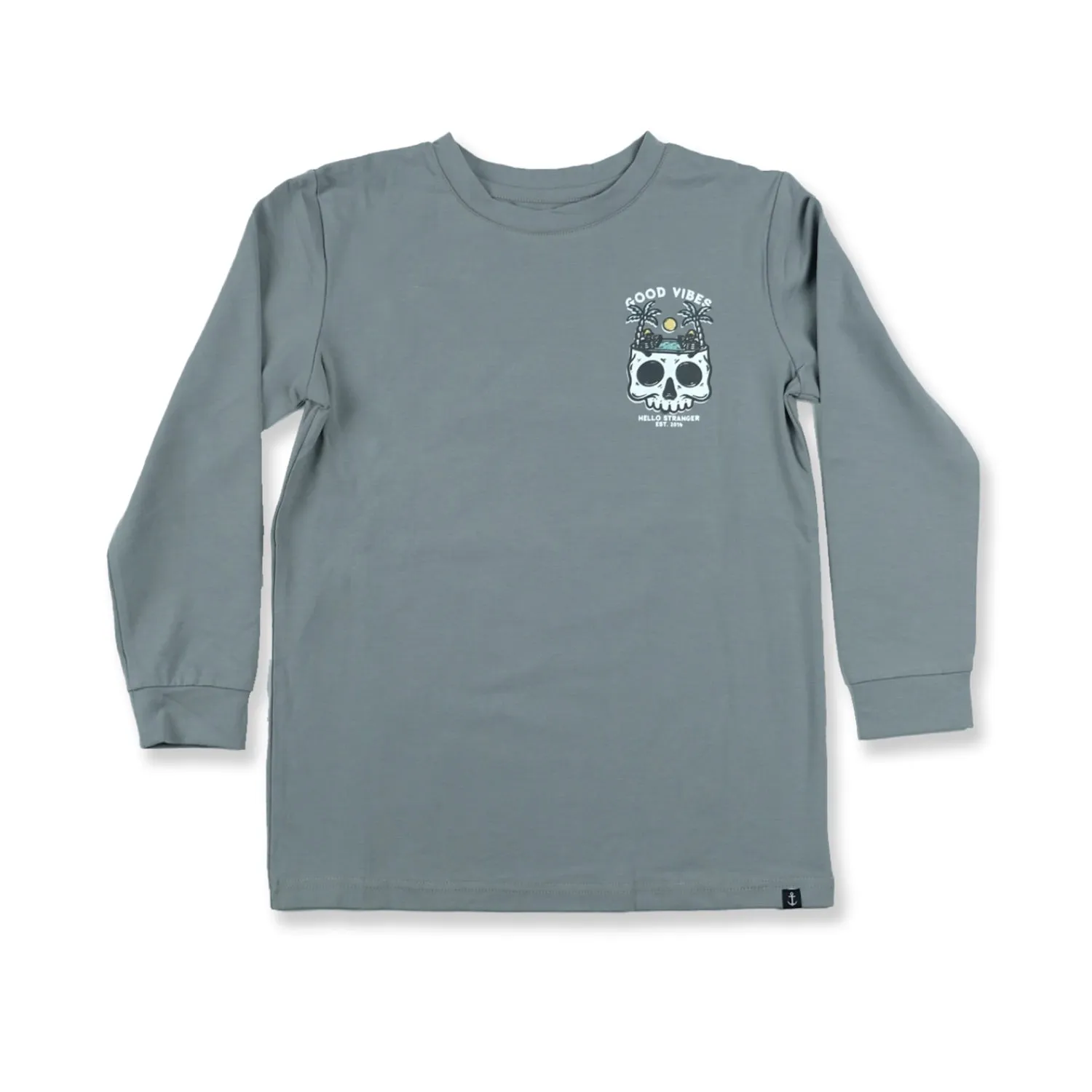 Hello Stranger Good Vibes L/S Tee Charcoal Grey