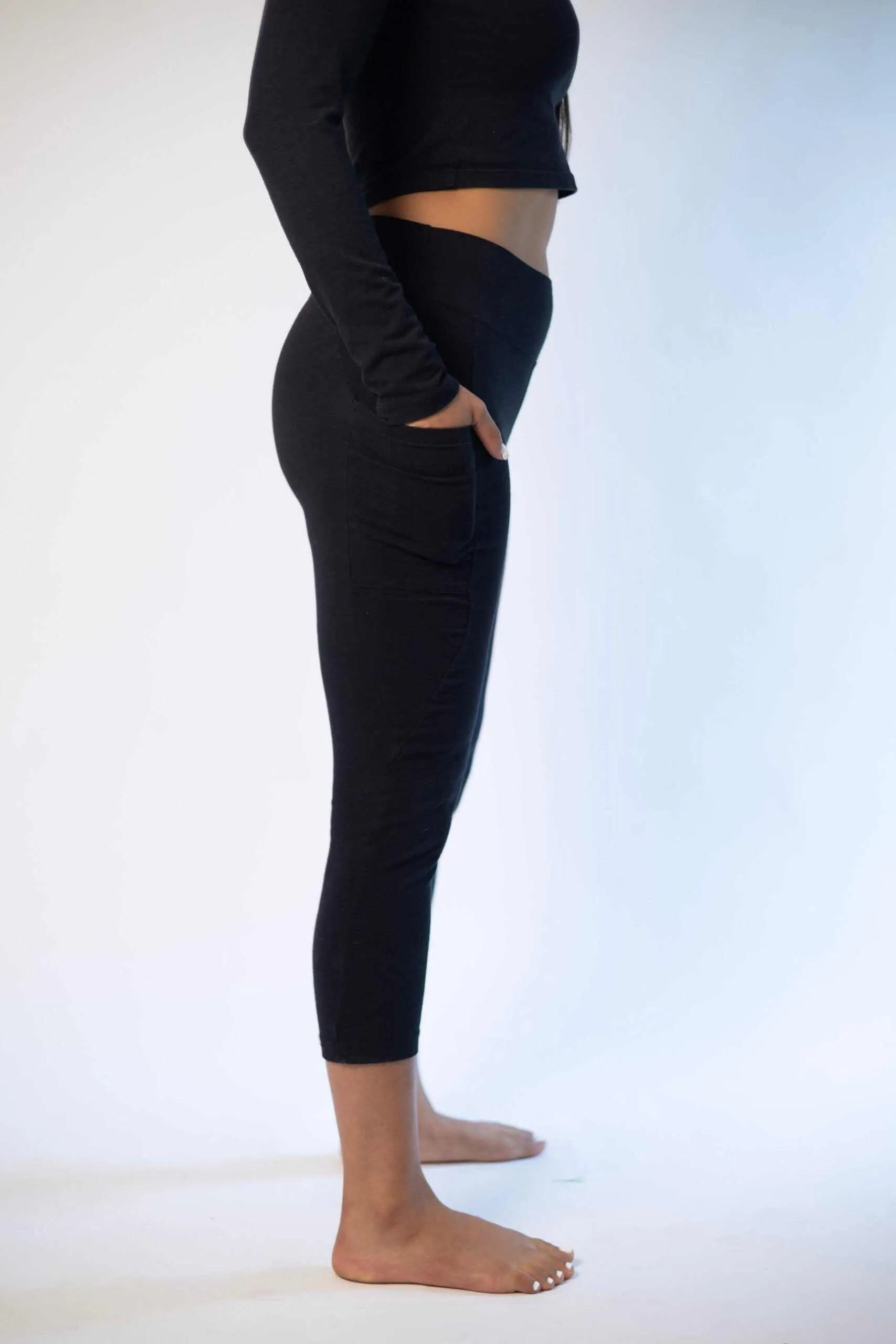 Hemp Capri Leggings with Pockets