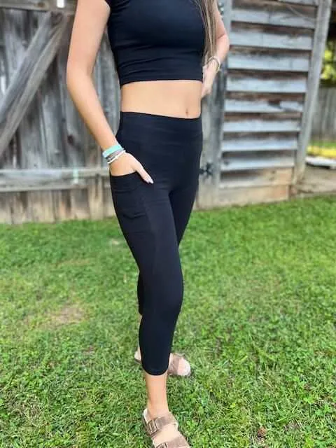 Hemp Capri Leggings with Pockets