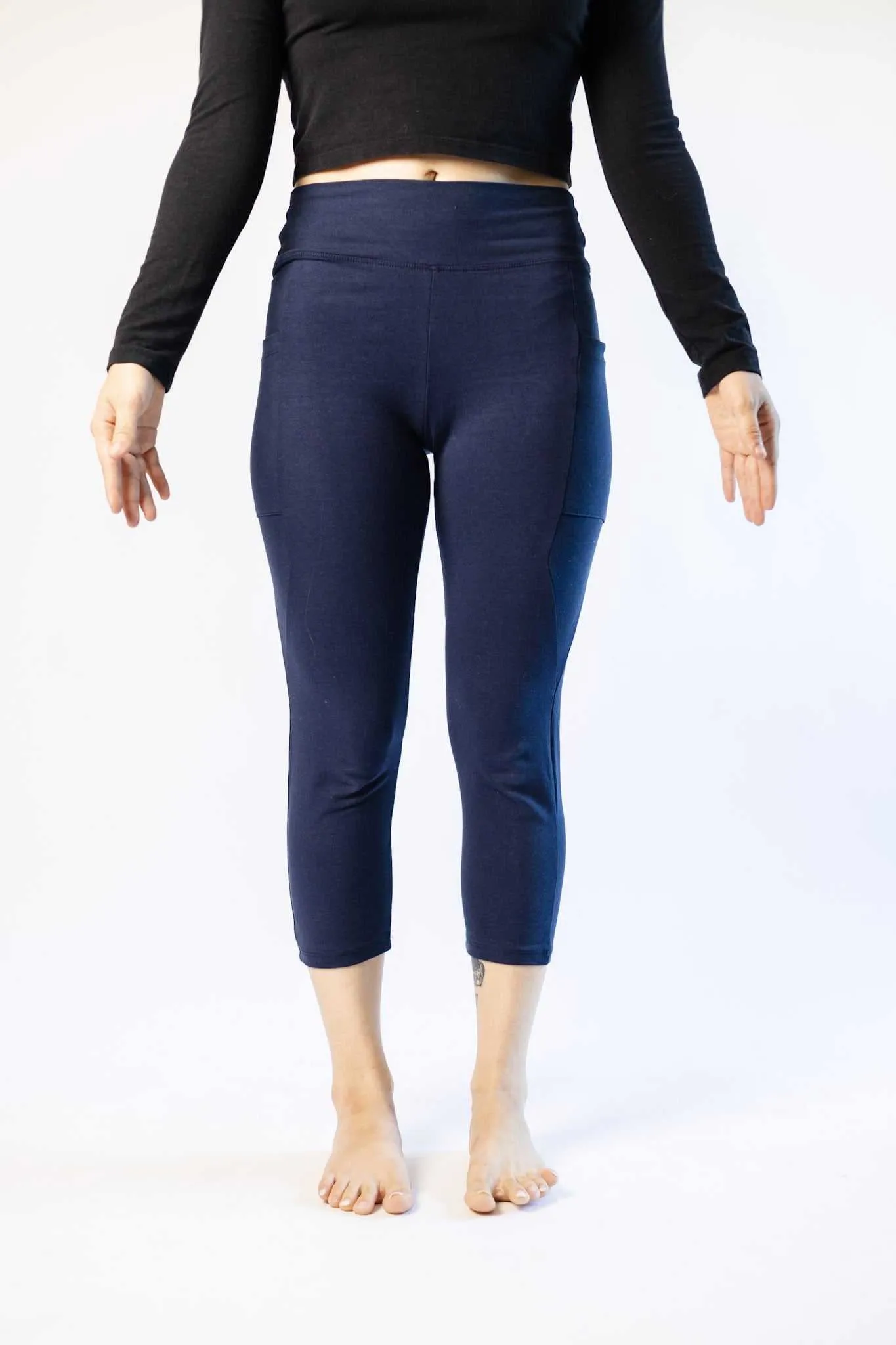 Hemp Capri Leggings with Pockets