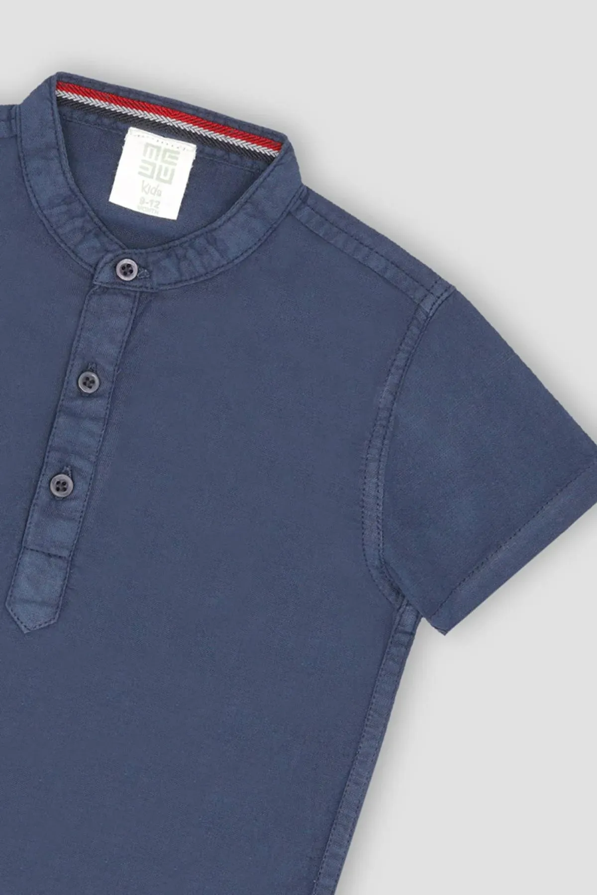 Henley Polo T-Shirt For Baby Boy - Navy
