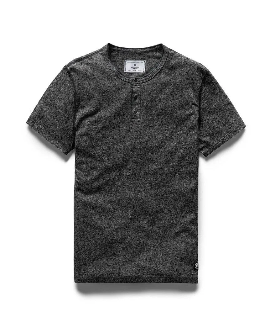 Henley Ringspun Jersey T-Shirt Marled Black