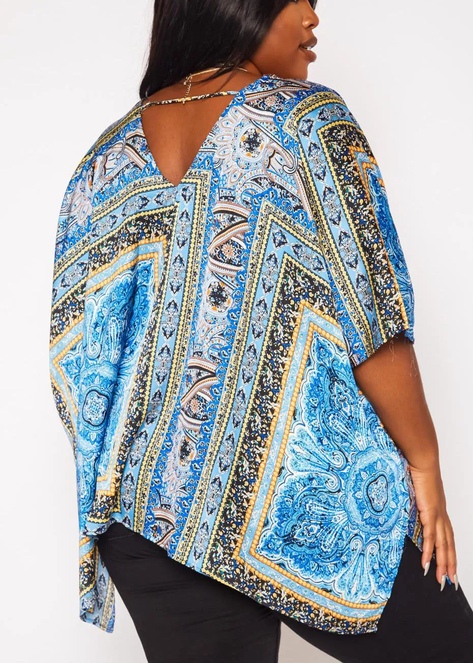 HI Curvy Plus Size Women Paisley Print Cardigan