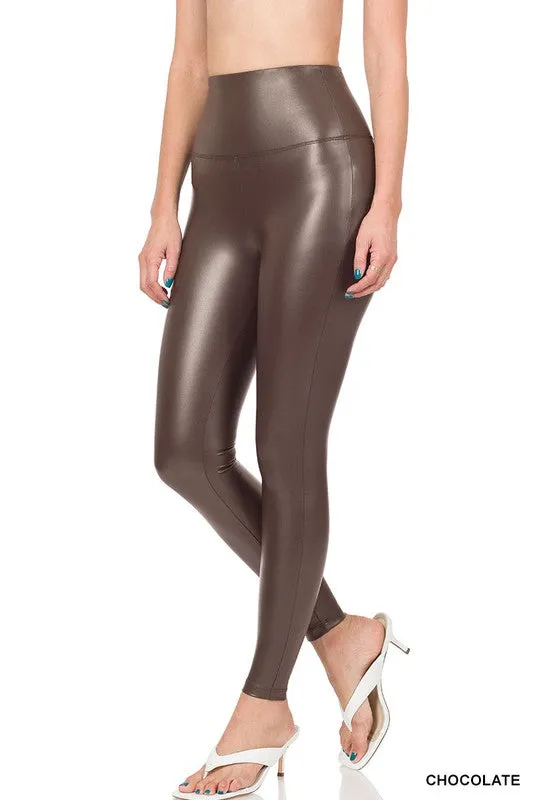 High Rise Faux Leather Leggings