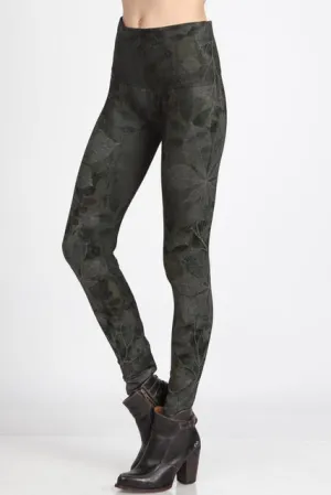 High Waist Full Length Legging w/Forest Print