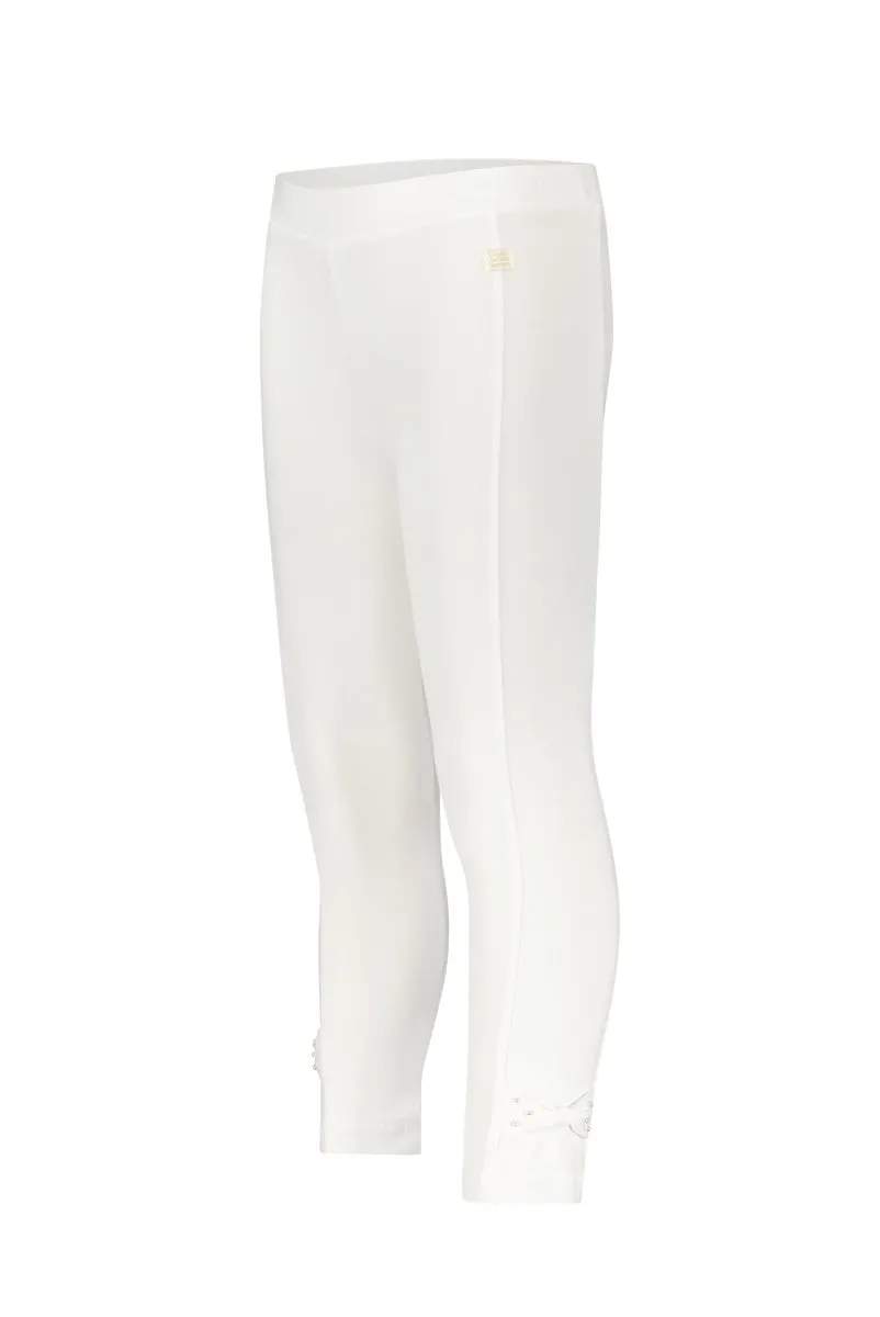 HILLA legging met strik Off white
