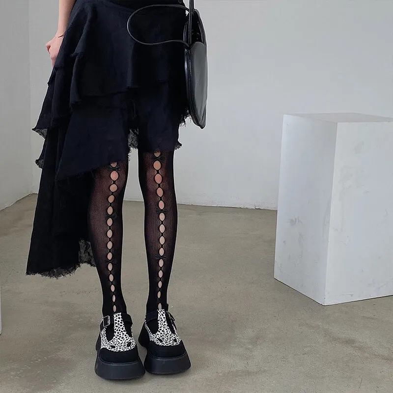 Hollow-out cute bows lolita tights