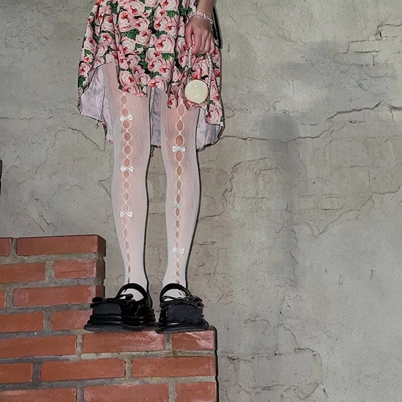 Hollow-out cute bows lolita tights