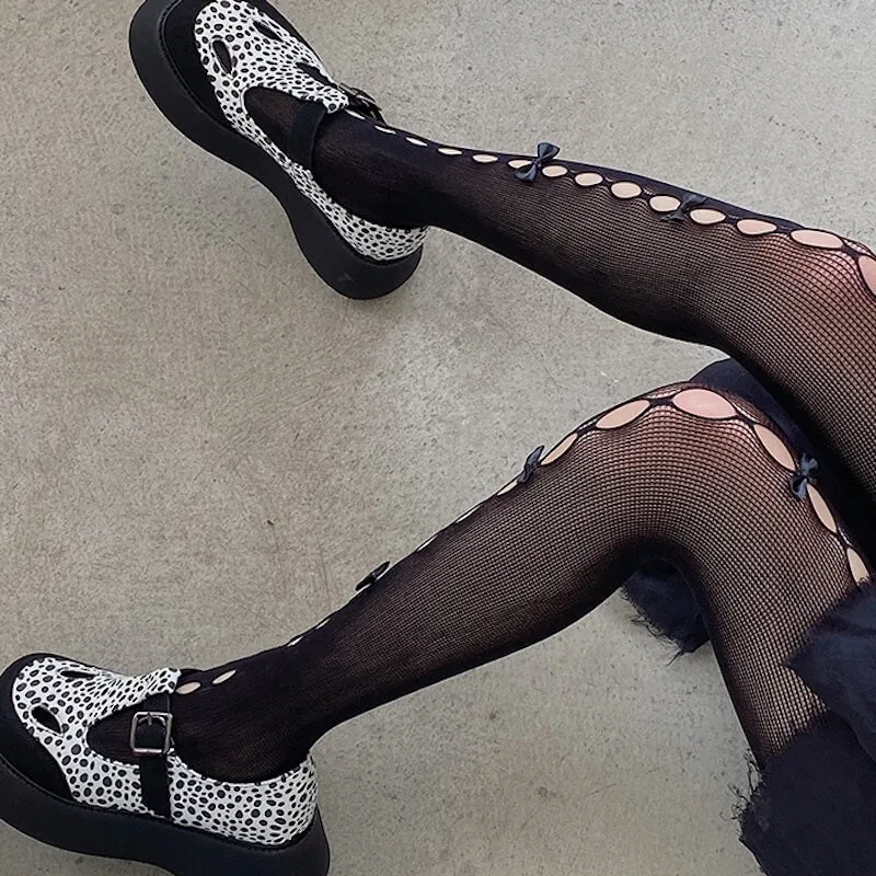 Hollow-out cute bows lolita tights
