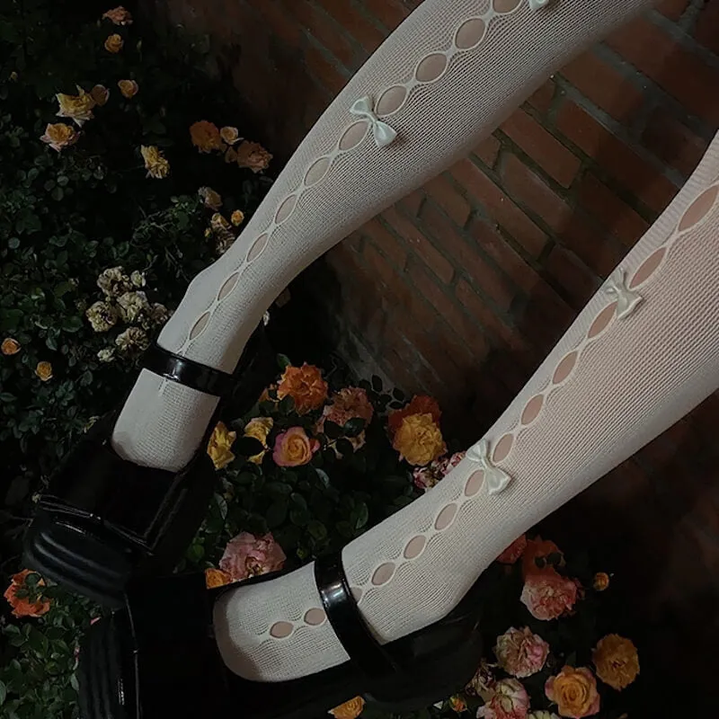 Hollow-out cute bows lolita tights