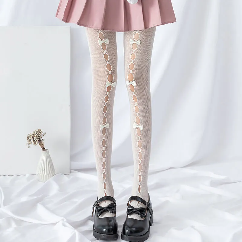 Hollow-out cute bows lolita tights