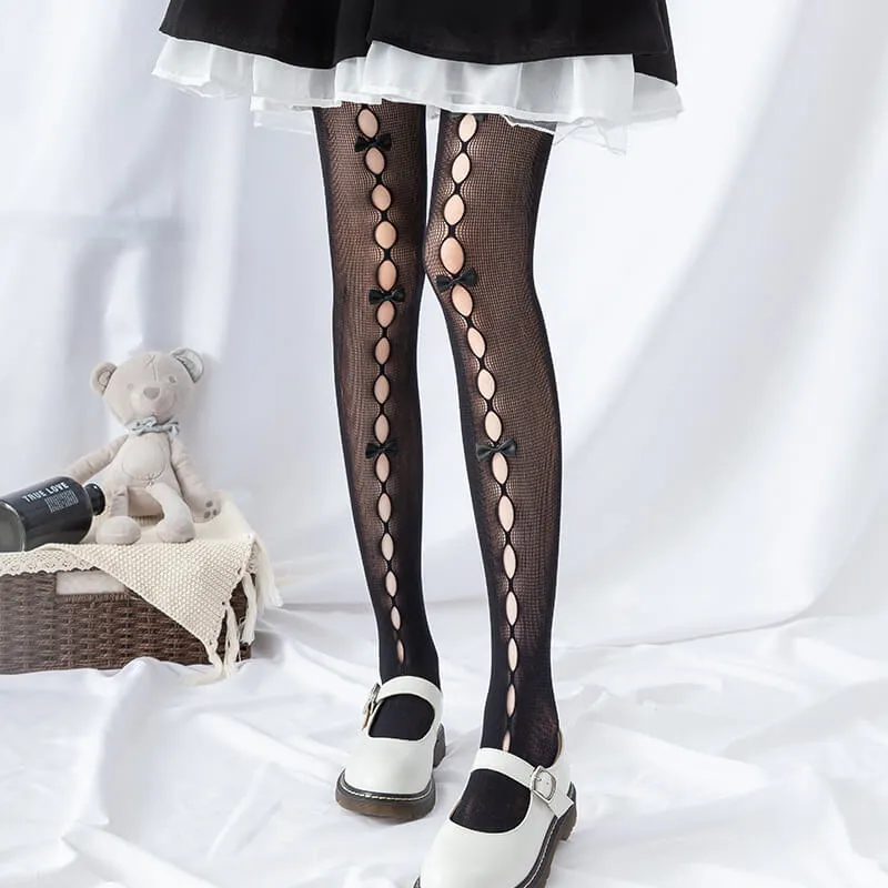Hollow-out cute bows lolita tights