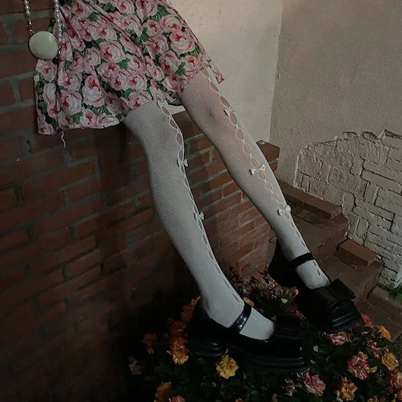 Hollow-out cute bows lolita tights