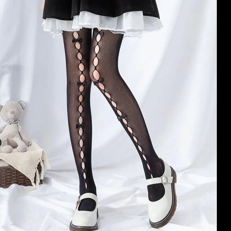 Hollow-out cute bows lolita tights