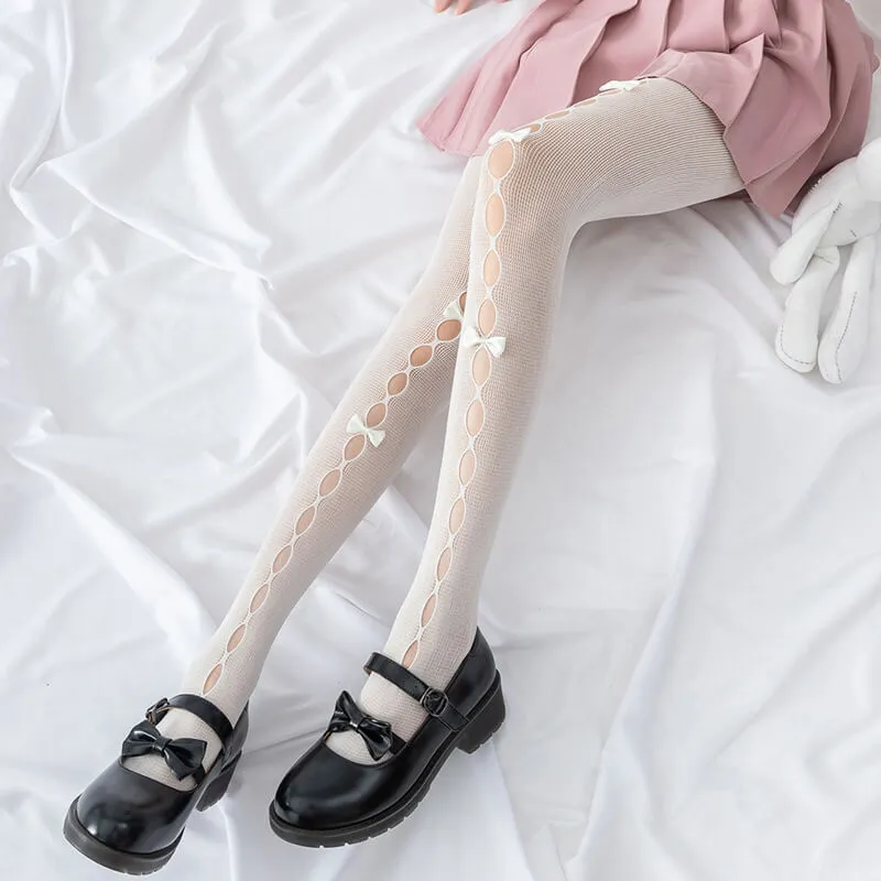 Hollow-out cute bows lolita tights