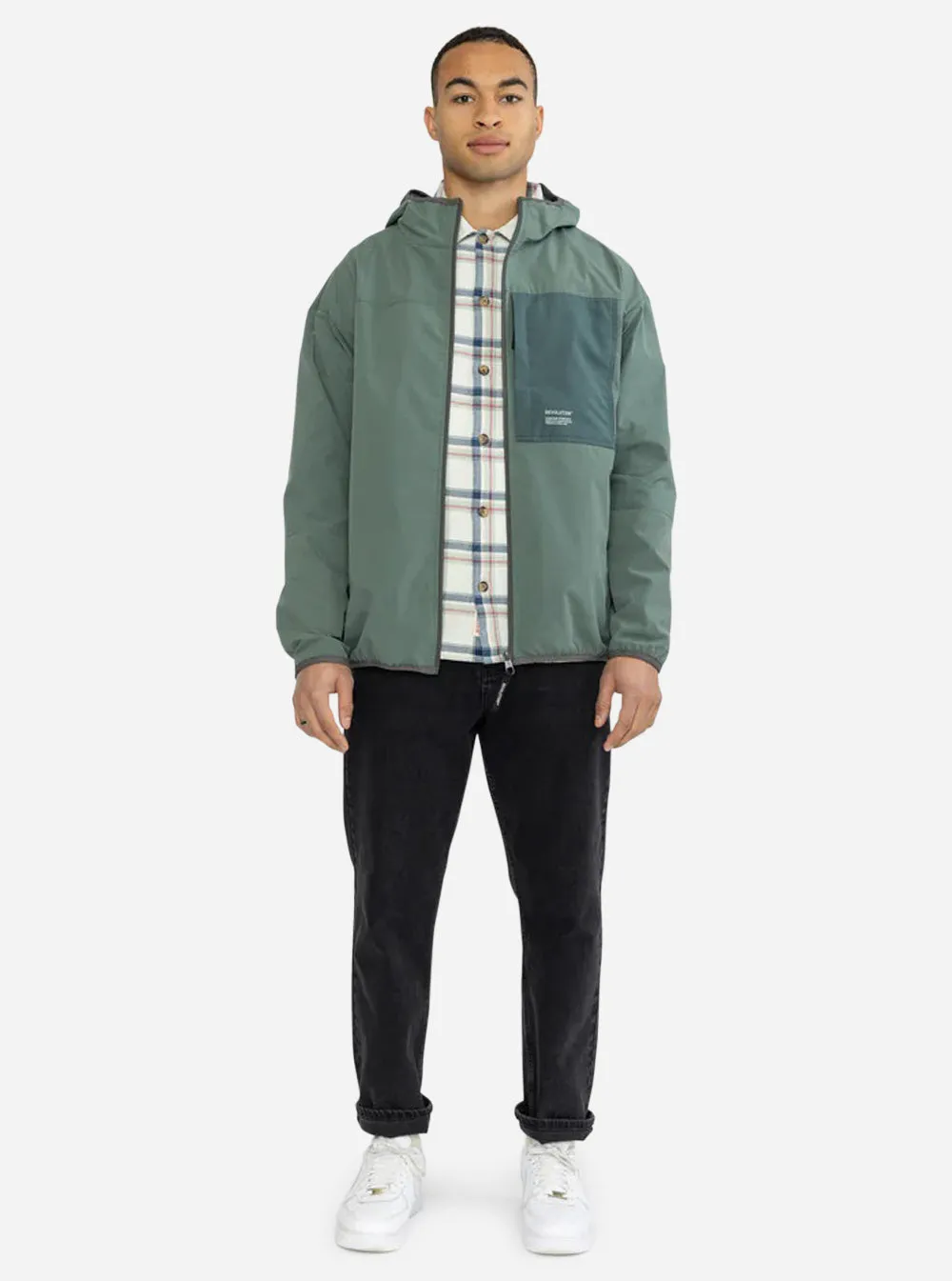 Hooded Track Jacket - Dust Green