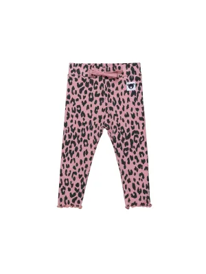 Huxbaby Dusty Rose Leopard Rib Leggings