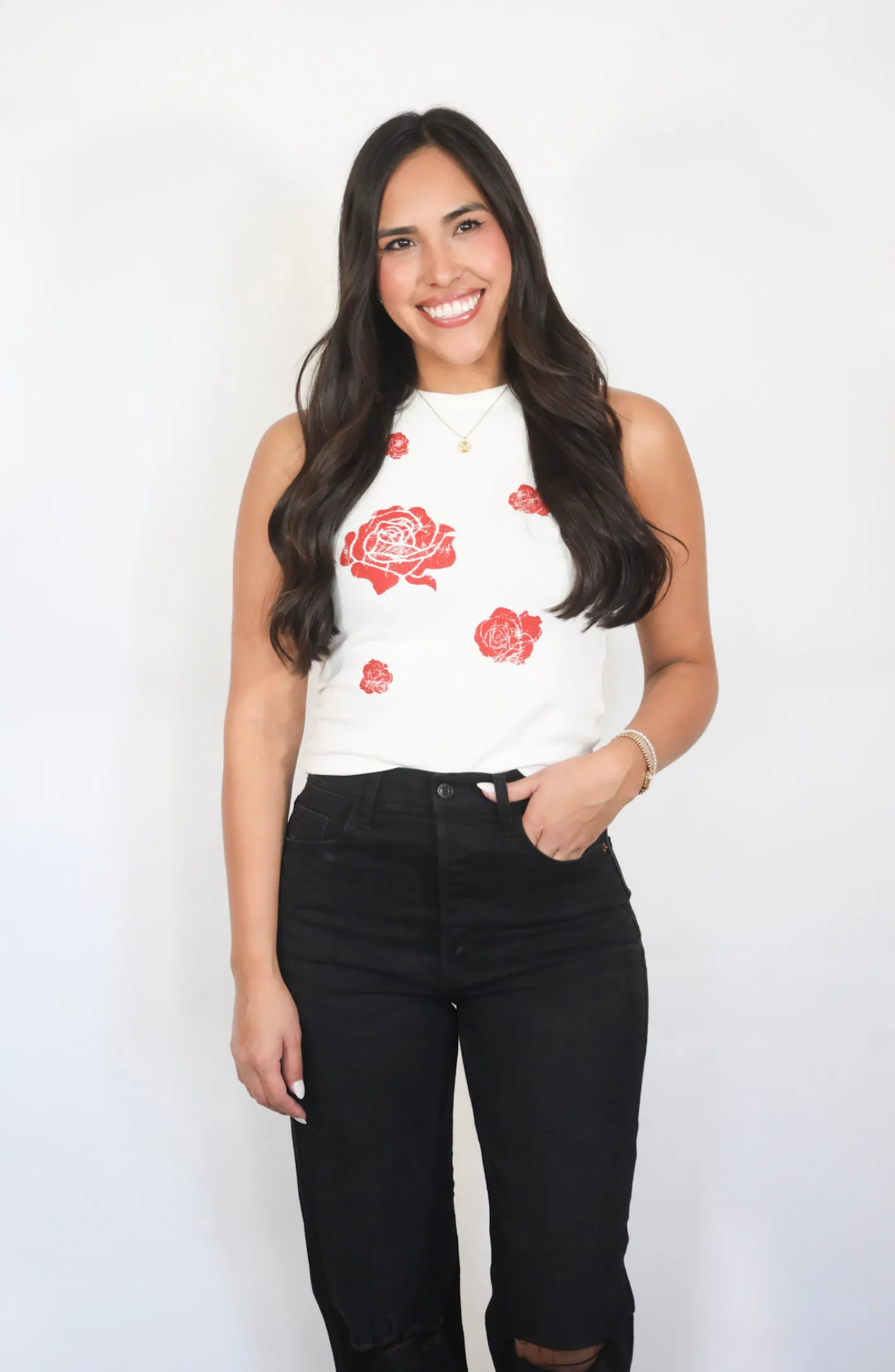 In Your Sights Cream Rose Tank Top