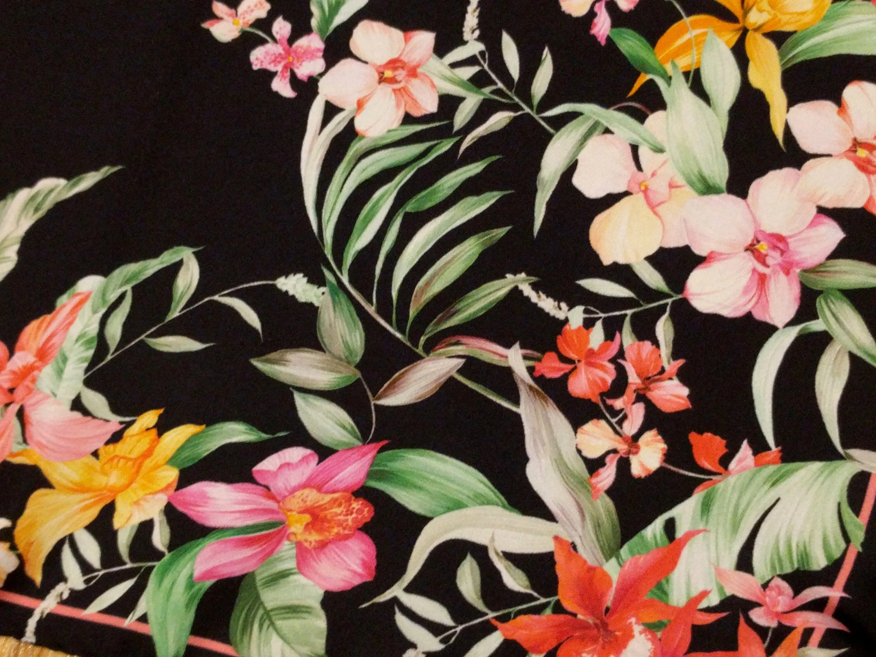 Italian silk scarf - small size Como silk scarf  - Made in Italy - Black silk scarf