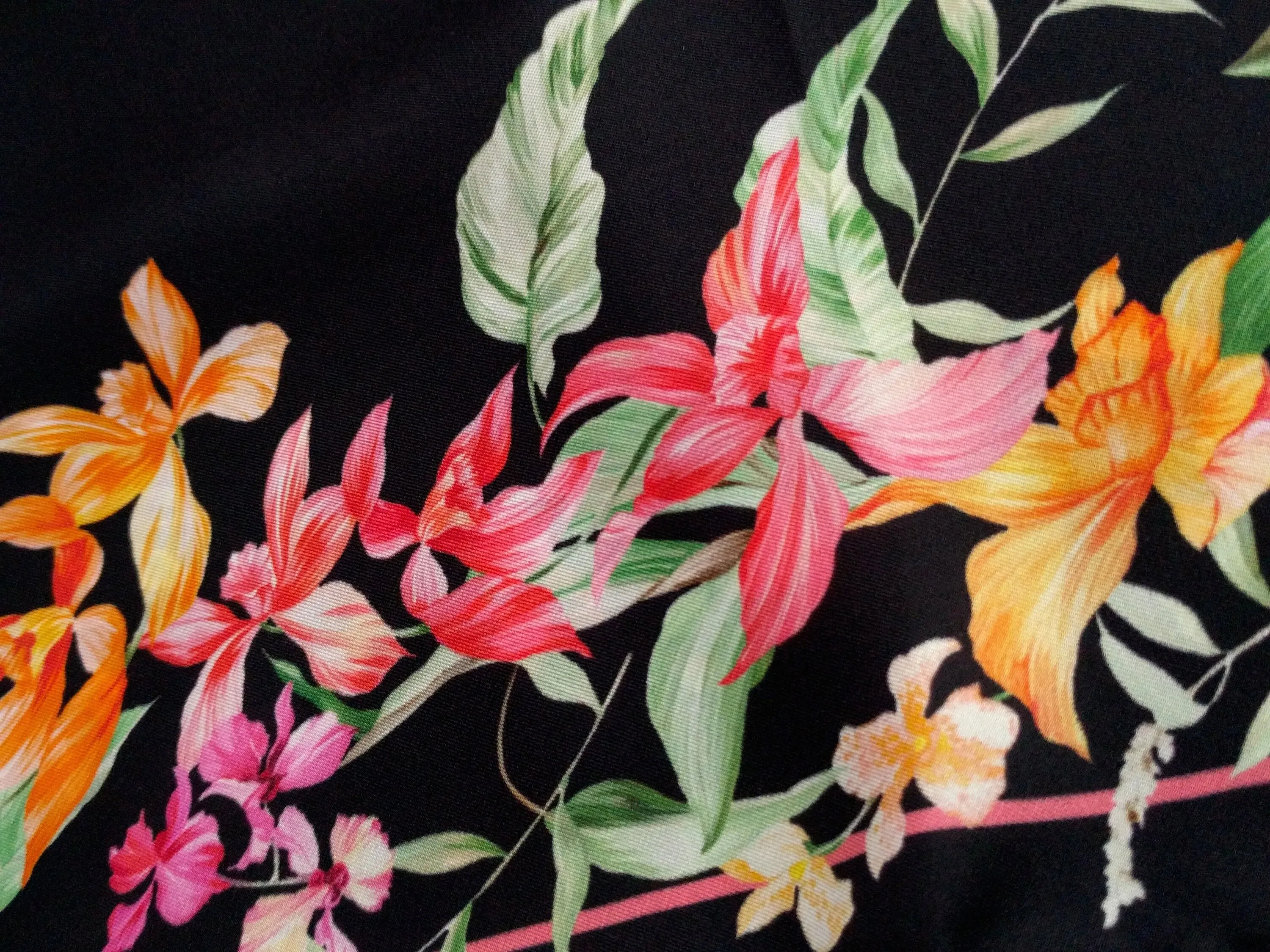 Italian silk scarf - small size Como silk scarf  - Made in Italy - Black silk scarf