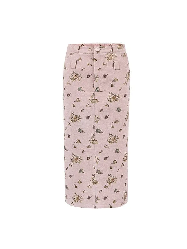 Jacquard Splicing Short Coat & Skirt
