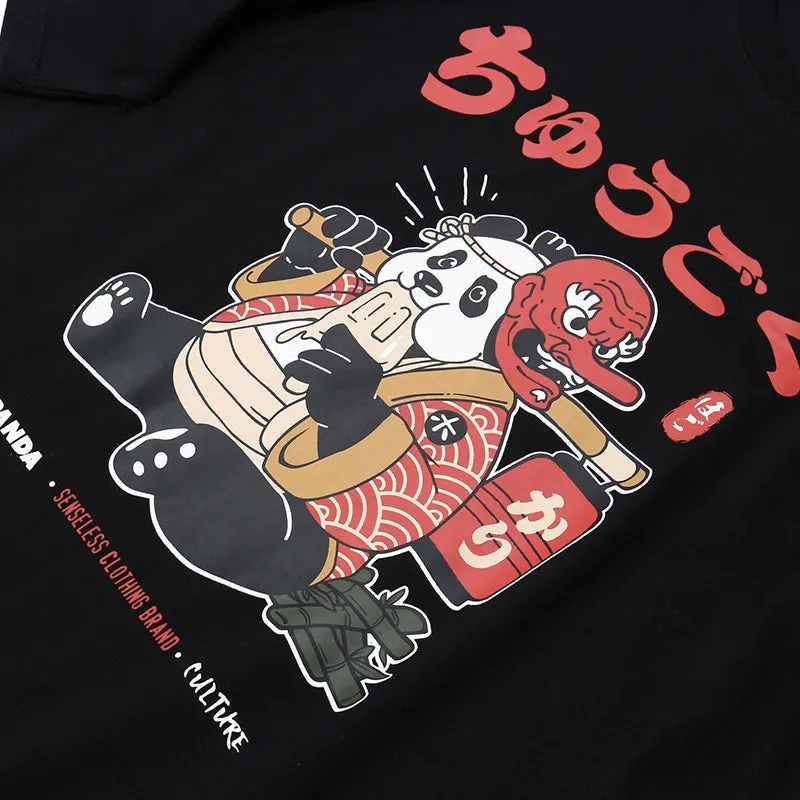 Japanese Graphic Panda T-Shirt - Casual Streetwear