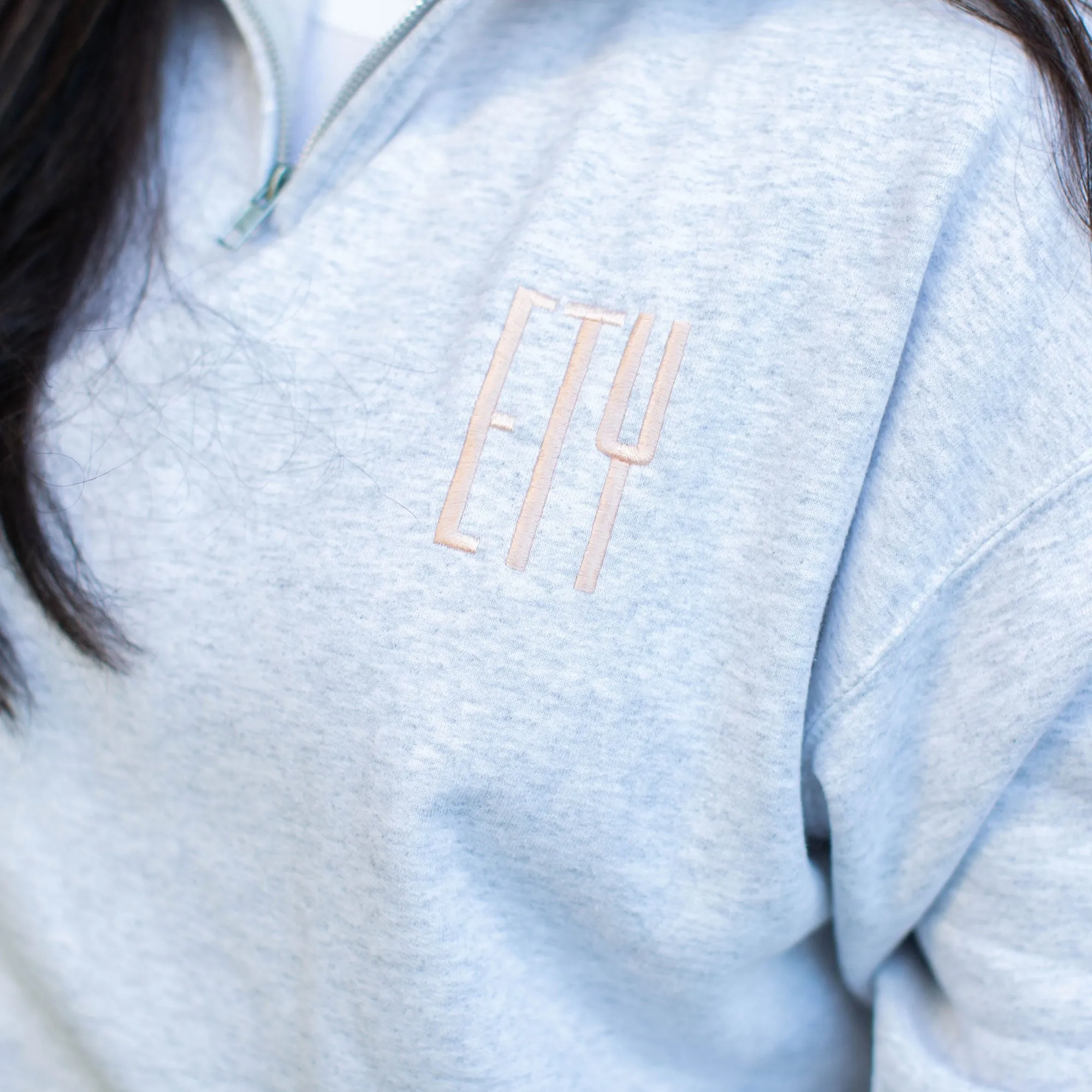 Jessie Monogram Quarter Zip Sweatshirt