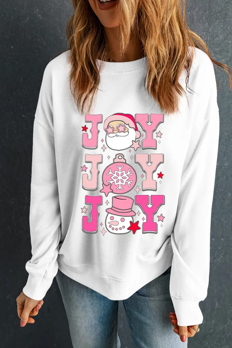 Joyous Christmas Santa Claus "JOY" Graphic Sweatshirt