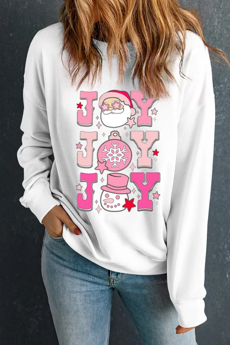 Joyous Christmas Santa Claus "JOY" Graphic Sweatshirt