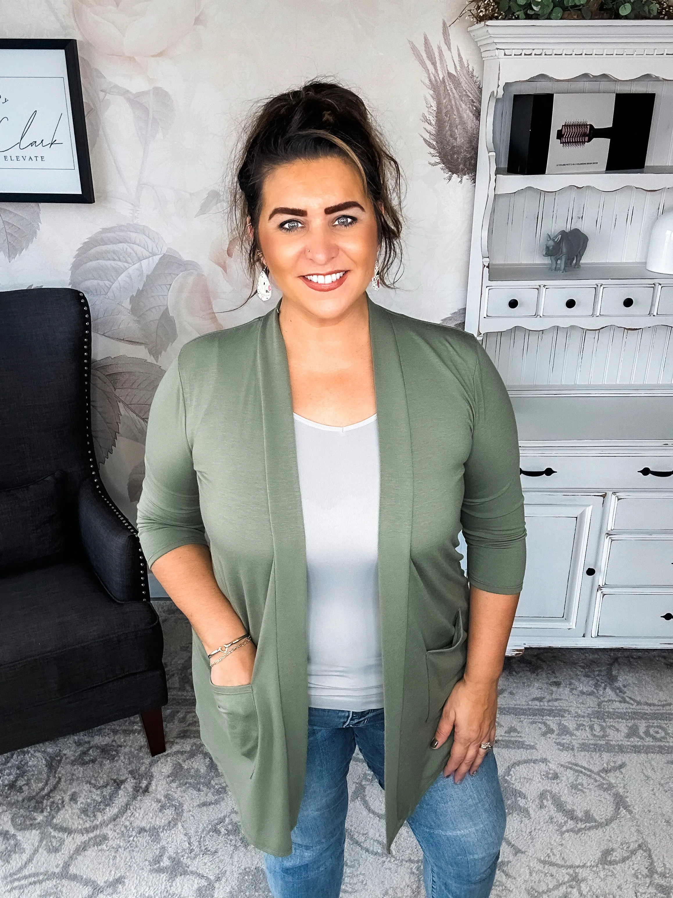 Keep On Going Cardigan - Olive