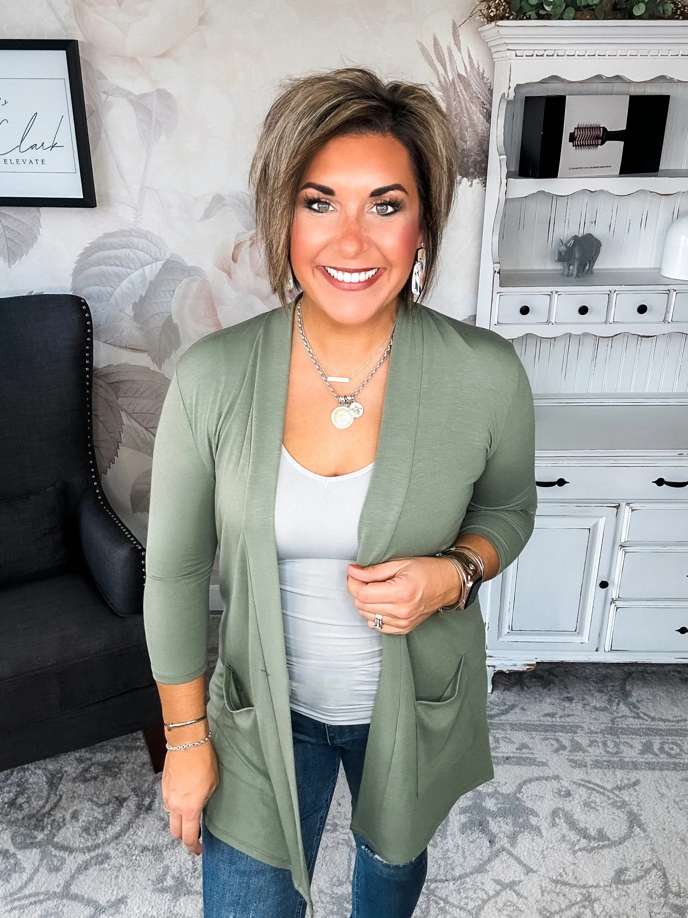 Keep On Going Cardigan - Olive