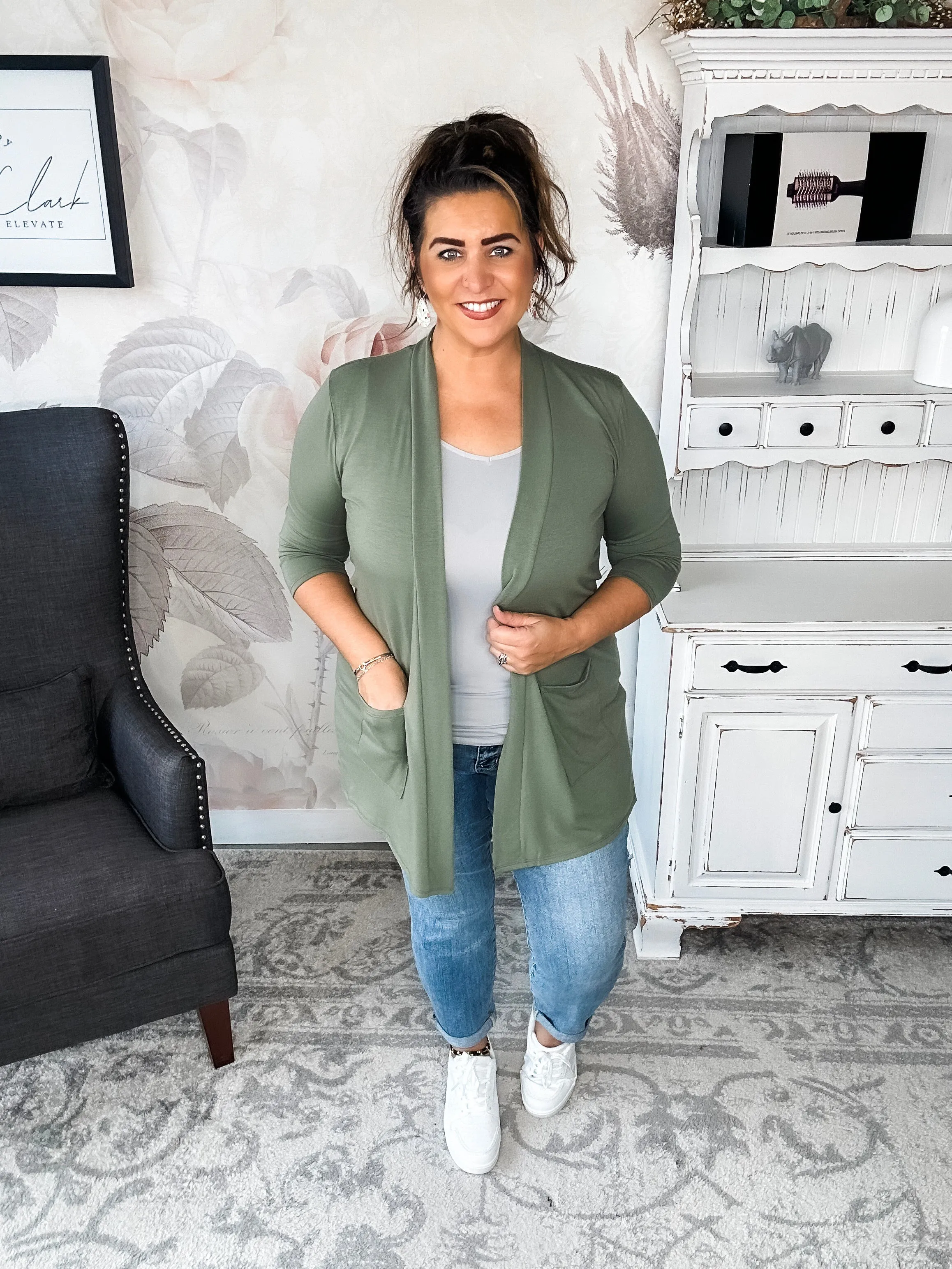 Keep On Going Cardigan - Olive