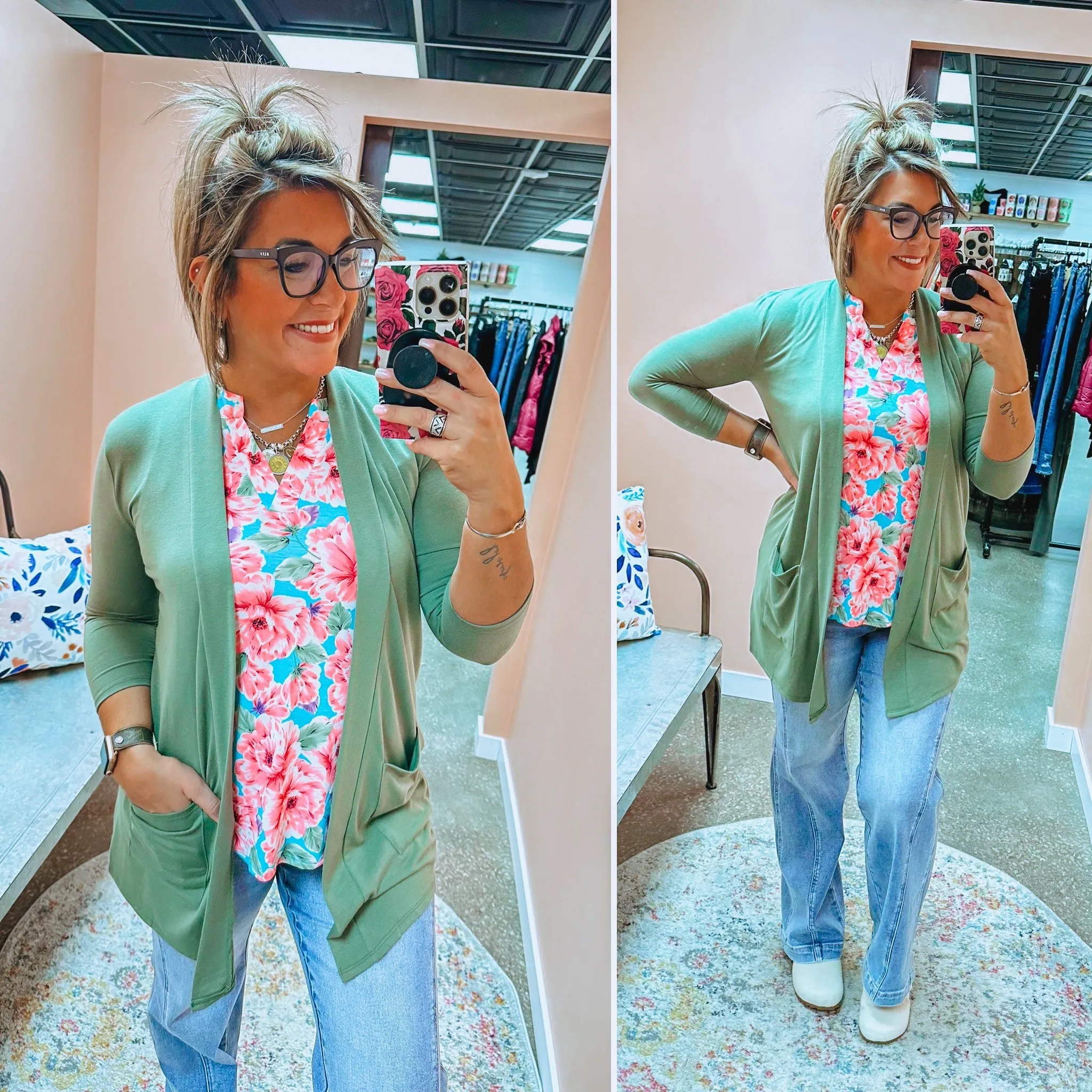 Keep On Going Cardigan - Olive
