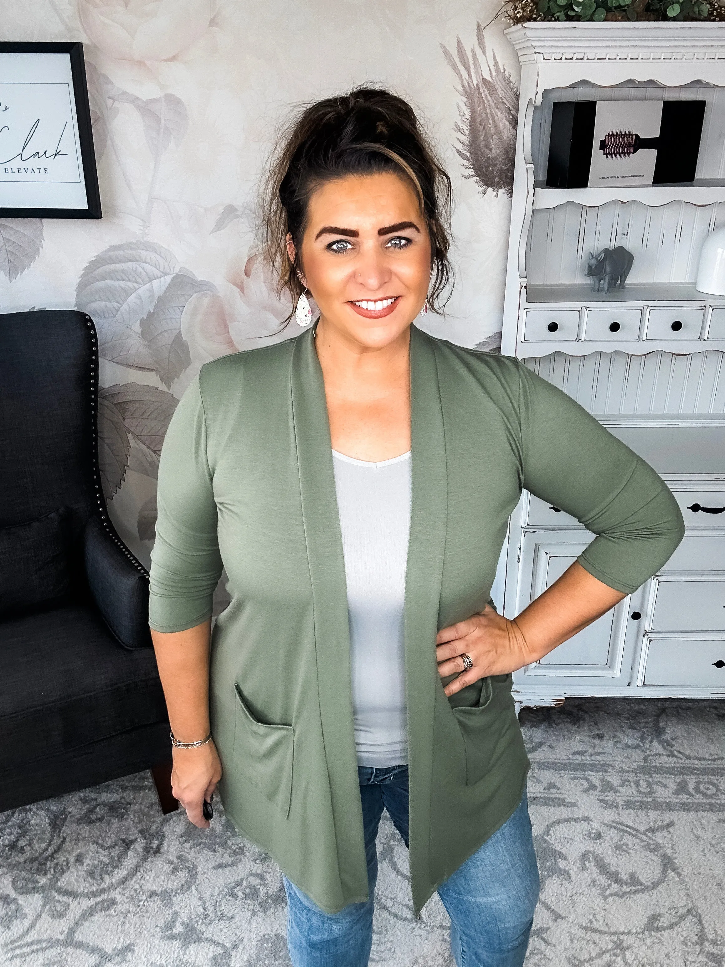 Keep On Going Cardigan - Olive