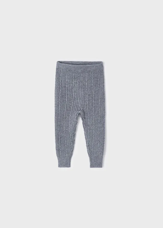 Knitted Baby Leggings- Steel