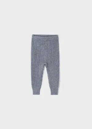 Knitted Baby Leggings- Steel