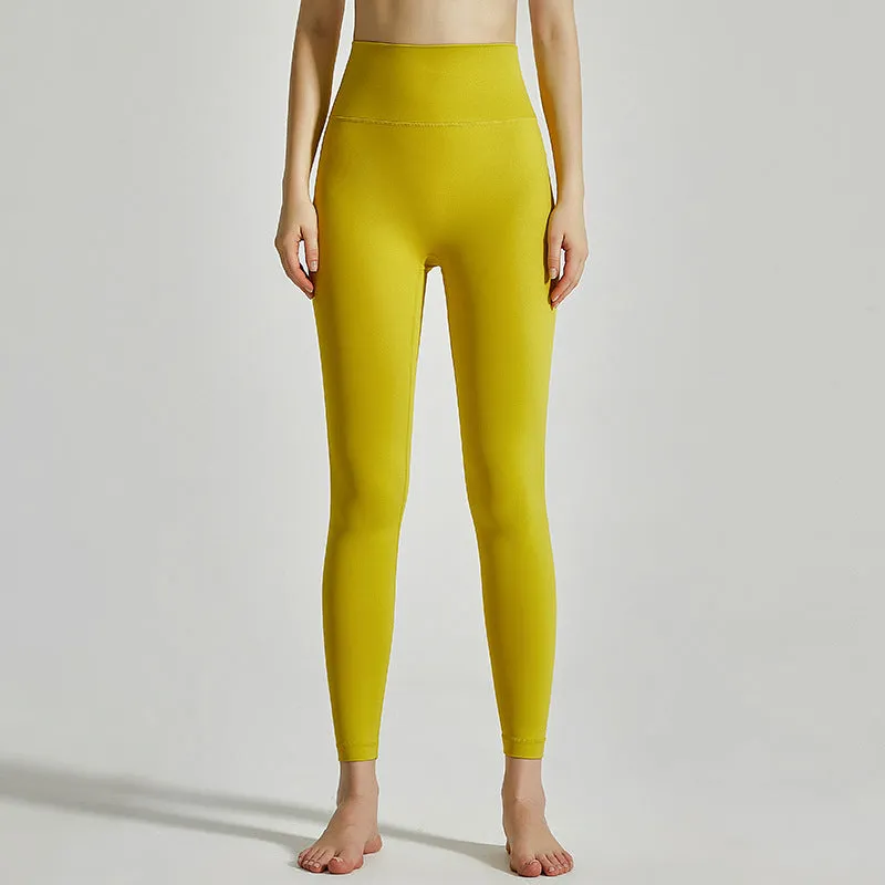 Ladies Yoga Pants High Waist Push Up HIp Seamless Pocket Tight Sporty Gym Pants Leggings