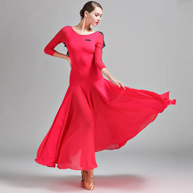 Layered Maxi Ballroom Dress with Applique