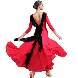 Layered Maxi Ballroom Dress with Applique