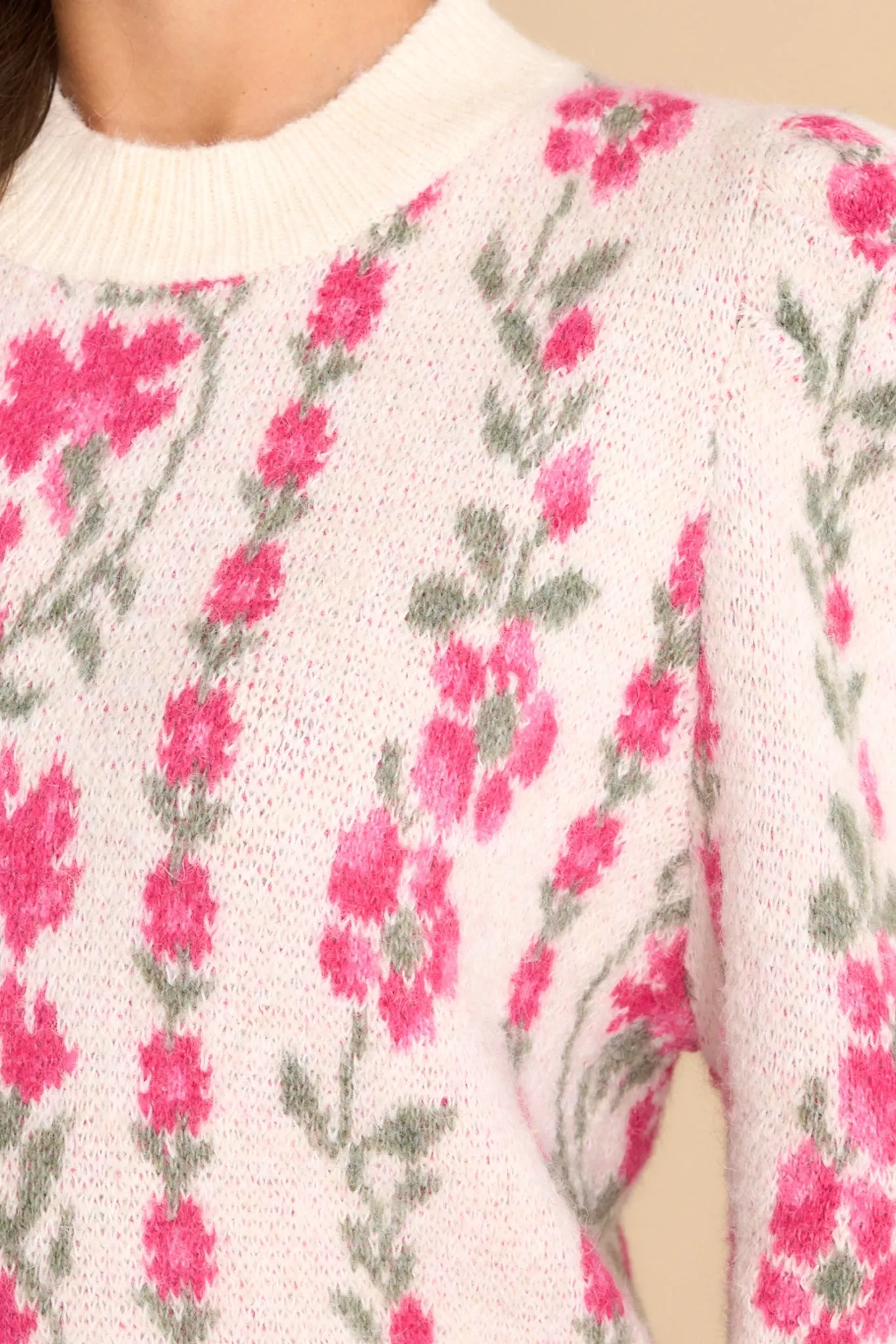 Let Your Light Shine Ivory Floral Sweater