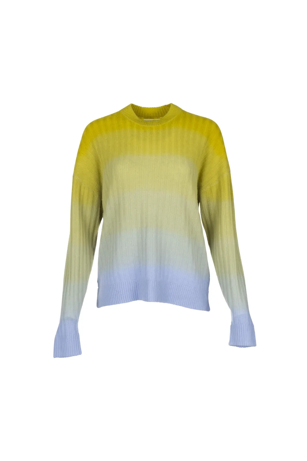 Lightweight Cashmere Dip Dyed Crew Green