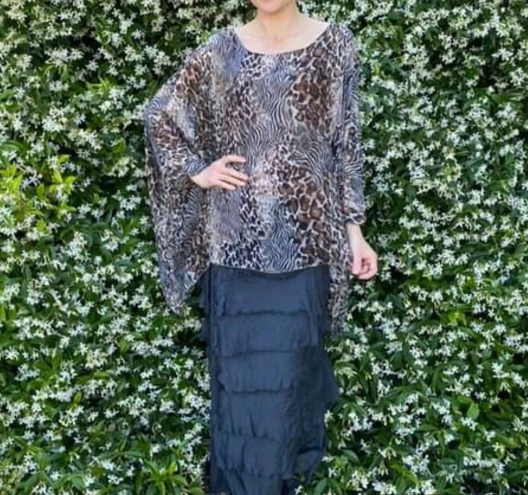 Made In Italy Messina Layered Maxi Silk Skirt