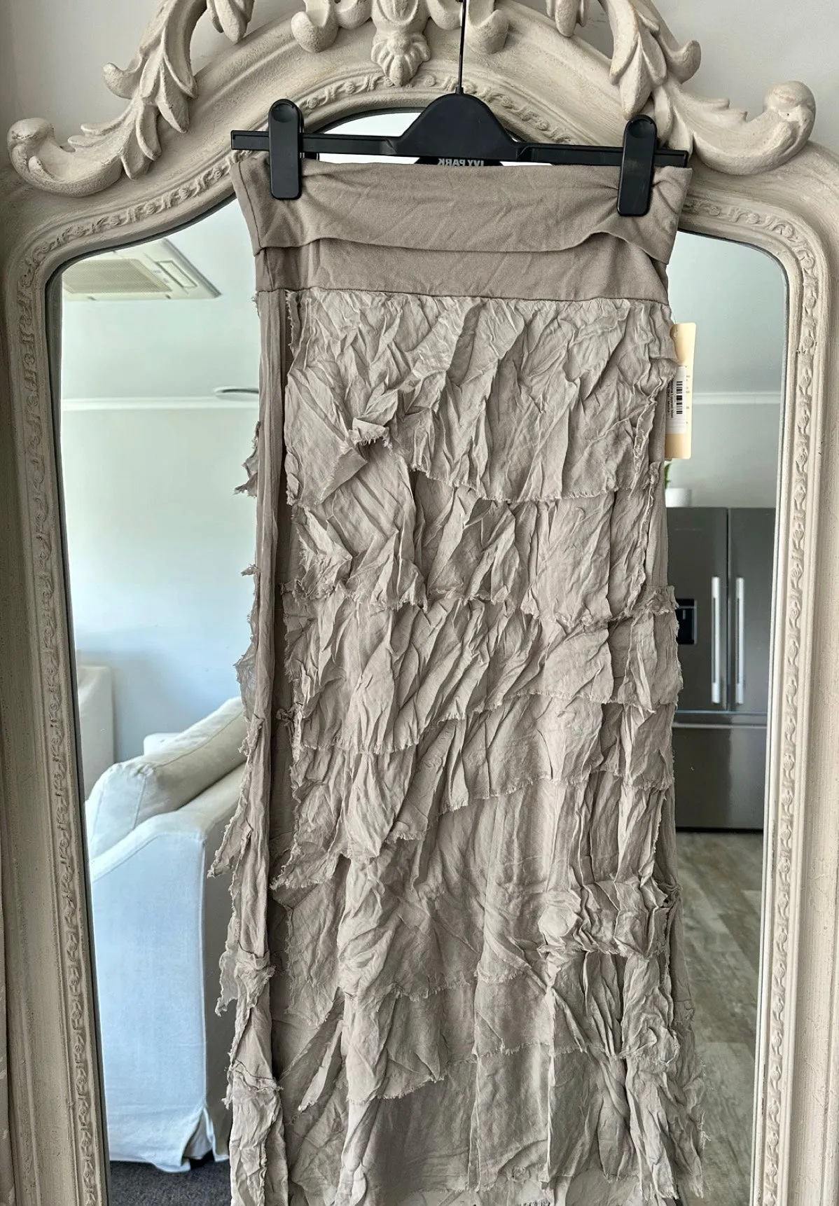 Made In Italy Messina Layered Maxi Silk Skirt