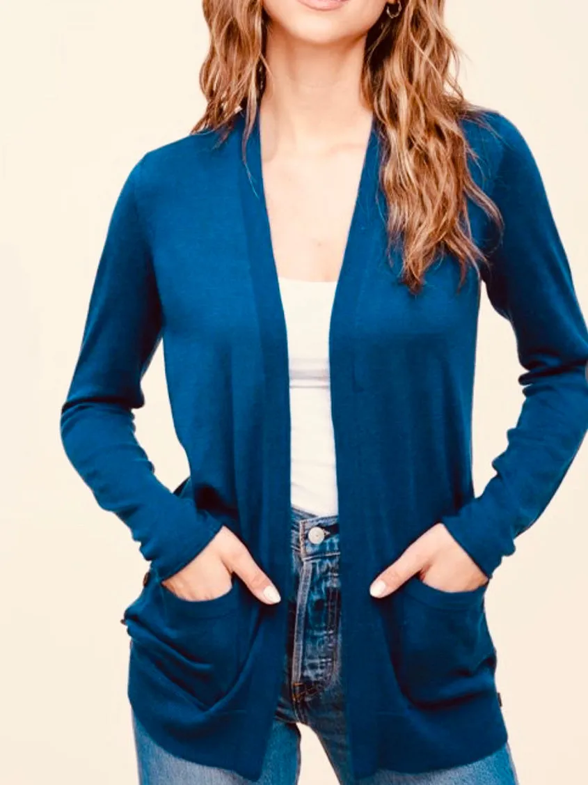 Mae Sweater Cardigan - Sea Blue
