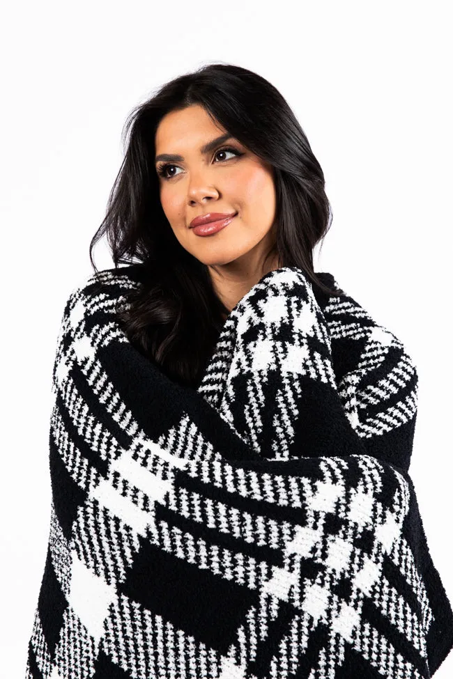 Make Me Believe Black And White Plaid Blanket