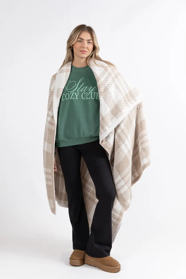 Make Me Believe Taupe Plaid Blanket