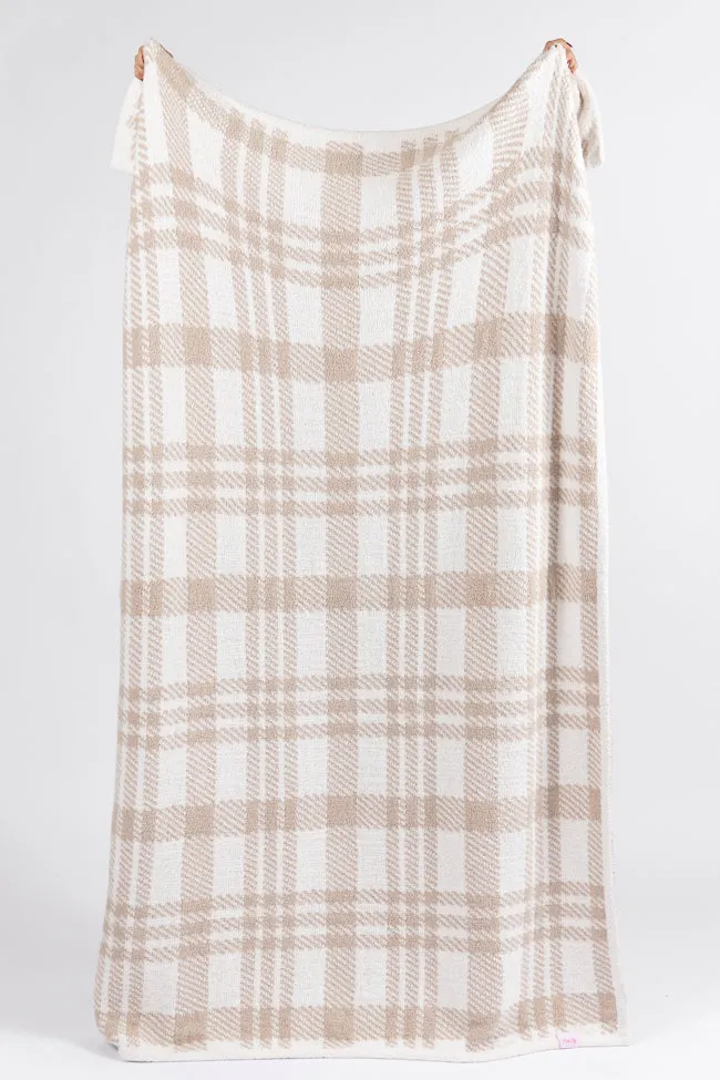 Make Me Believe Taupe Plaid Blanket