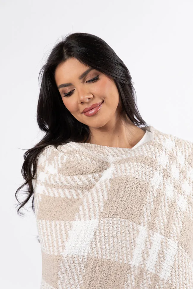 Make Me Believe Taupe Plaid Blanket