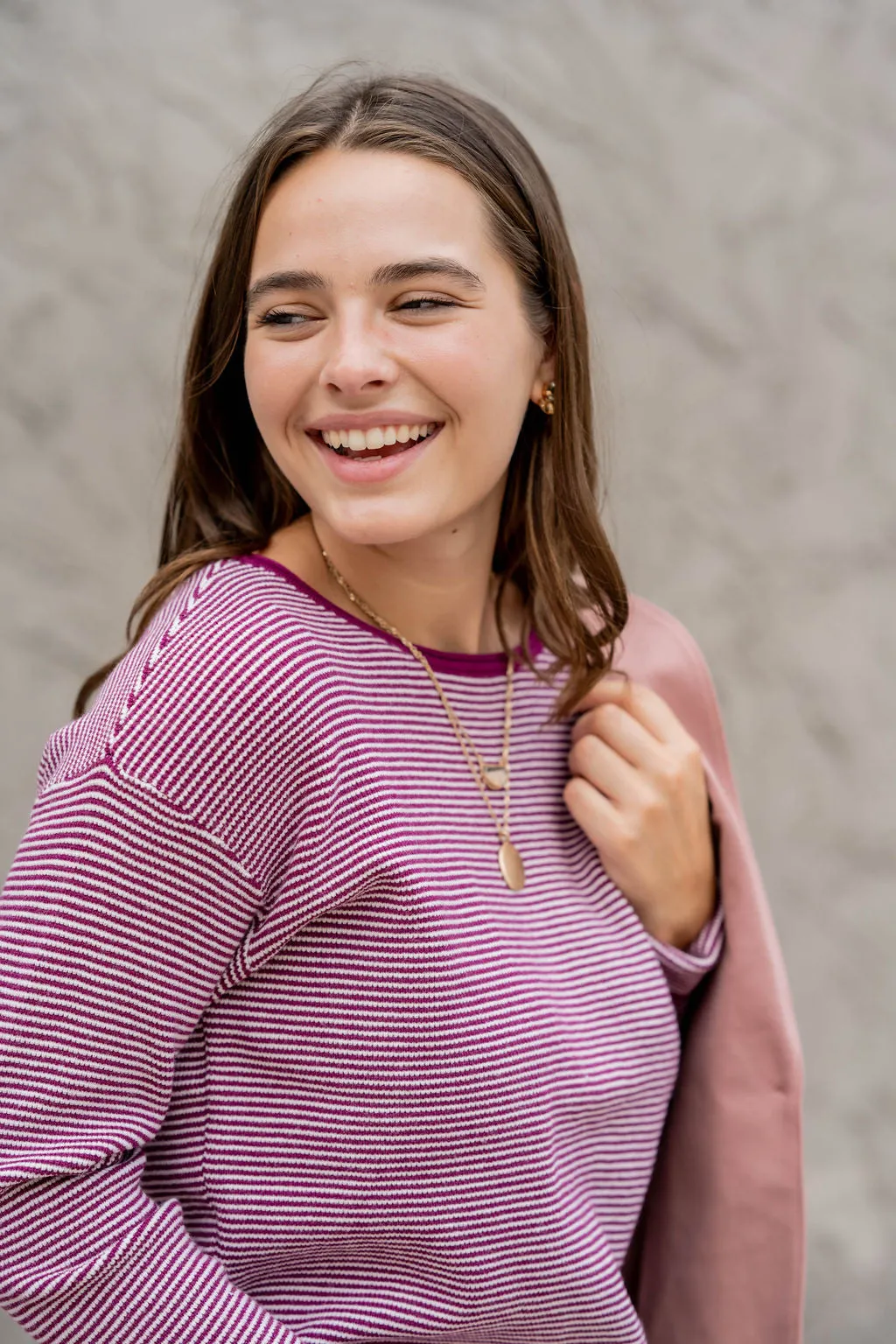 Marled Thin Striped Sweater