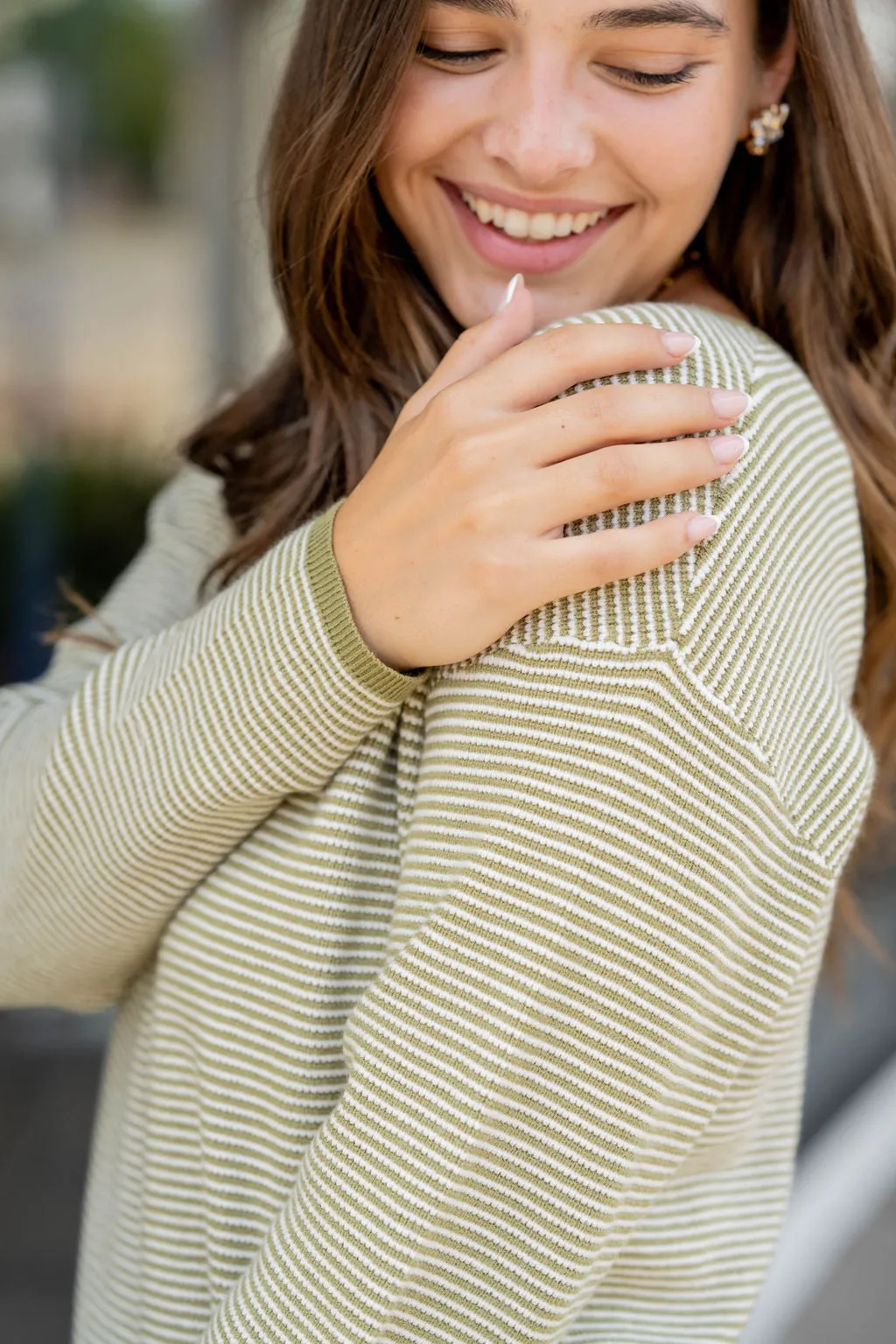 Marled Thin Striped Sweater